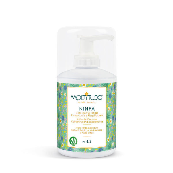 MOLTITUDO NINFA – Detergente Intimo Delicato Naturale con Acido Ialuronico, Aloe, Betulla e Acque Floreali Bio 300 ml
