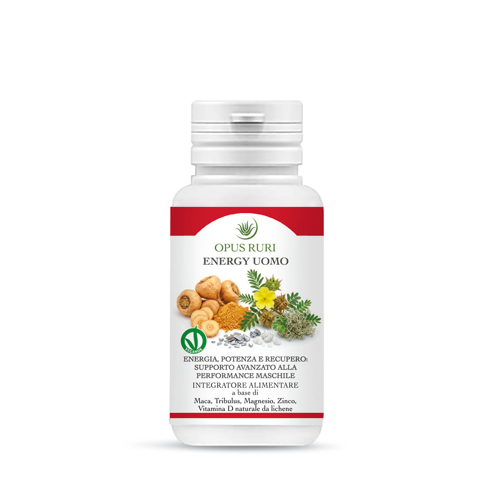 Opus Ruri Energy Uomo 60 capsule 550 mg | Integratore naturale per energia, funzione muscolare e vitalità maschile | Moltitudo