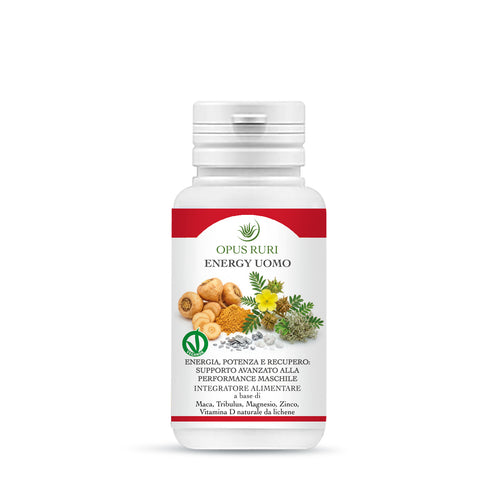 ENERGY UOMO OPUS RURI | Integratore naturale per energia, funzione muscolare e vitalità maschile | 60 capsule 550 mg