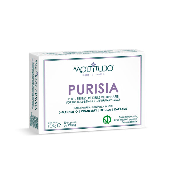MOLTITUDO® PURISIA | 30 capsule 400 mg | D-Mannosio, Betulla, Cranberry e Vie Urinarie